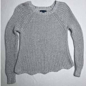 American Eagle Outfitters Long Sleeve Gray Knit Sweater Women's Size Medium